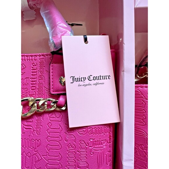 NIB Juicy Couture Pink 2-Piece Handbag Gift Set Mix & Match Tote Crossbody - Picture 5 of 9